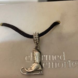 Kay Jewelers sterling charm ice skating w/crystal